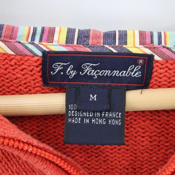 F. by Faconnable Sweater Women's Casual Pink Pullover V Neck Hooded Size M - Picture 5 of 8